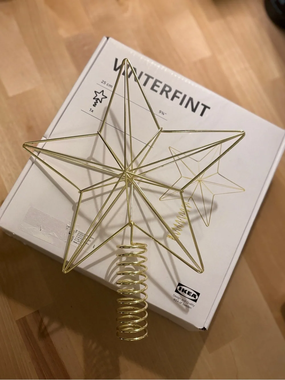 IKEA VINTERFINT Tree Topper Star Gold 9 ¾